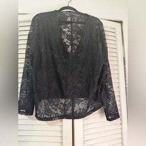 SHEIN Black Lace Detail Top